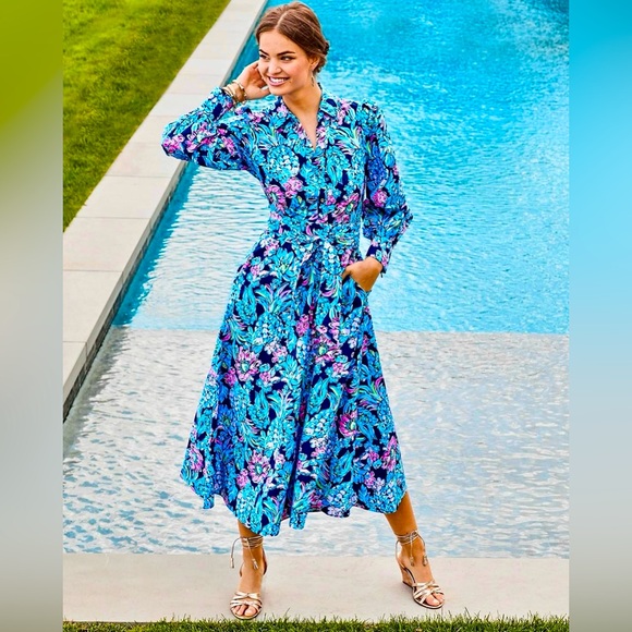 Lilly Pulitzer NWT Mira Stretch Shirtdress Pineapple Paradise $228 Size 00 - Picture 11 of 16